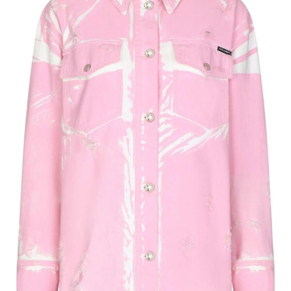 Dolce & Gabbana  painterly-print long-sleeved shirt