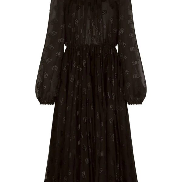 Dolce & Gabbana  DG logo semi-sheer silk dress