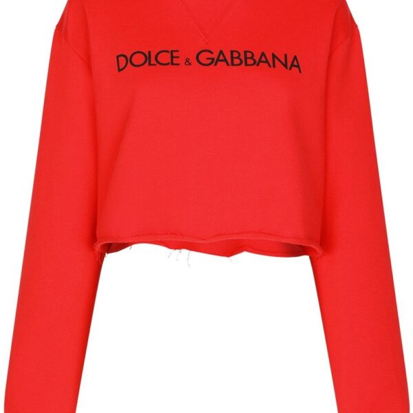 Dolce & Gabbana  logo-print cropped cotton sweatshirt