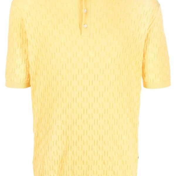 Karl Lagerfeld  monogram-pattern knitted polo shirt