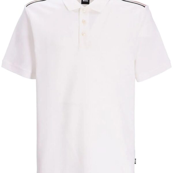 BOSS  stripe-detail cotton polo shirt