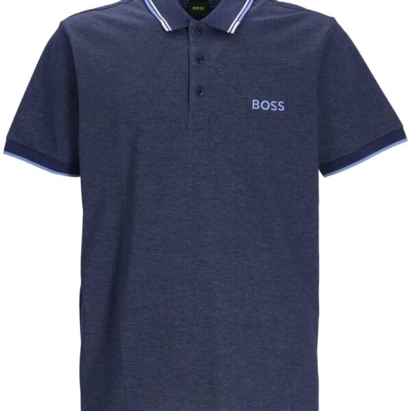 BOSS  logo-print cotton polo shirt