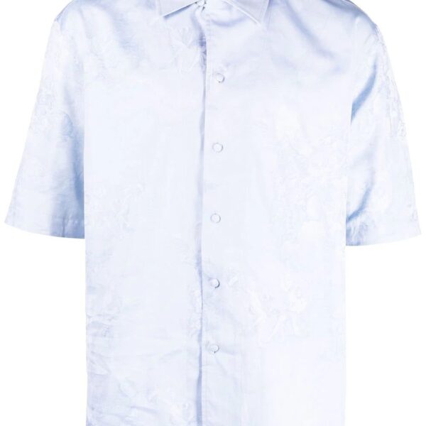 Off-White  angel-motif jacquard short-sleeved shirt