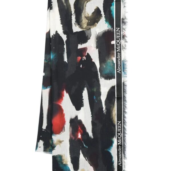 Alexander McQueen  Graffiti-print cotton-blend scarf