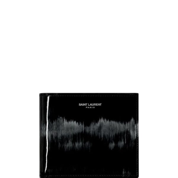 Saint Laurent logo-stamp leather wallet