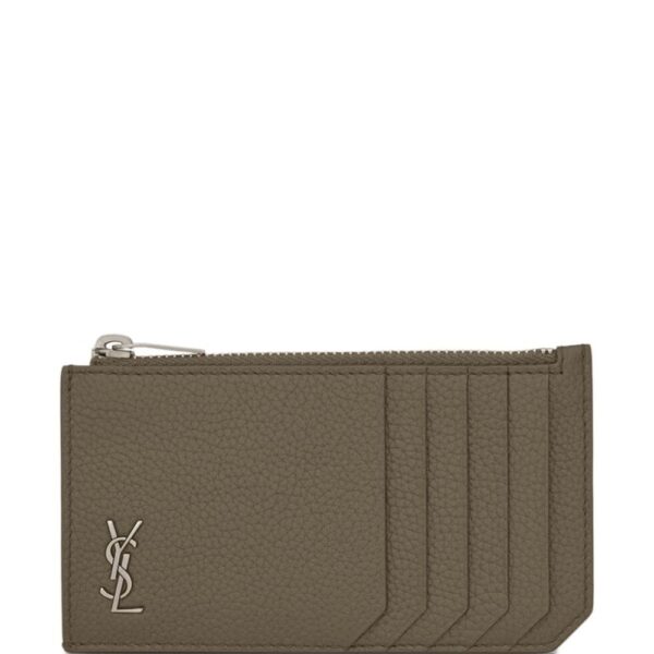 Saint Laurent logo-plaque cardholder