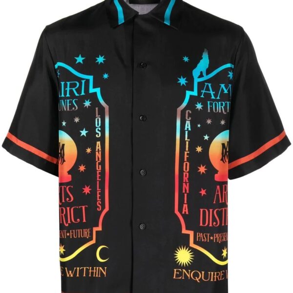 Amiri graphic-print silk shirt
