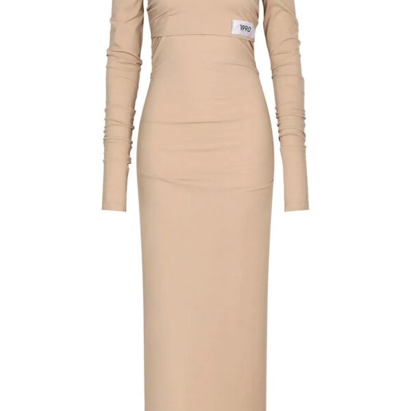Dolce & Gabbana  KIM DOLCE&GABBANA number patch off-shoulder dress