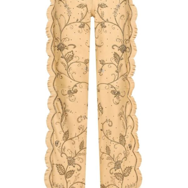 Dolce & Gabbana  KIM DOLCE&GABBANA embroidered Western-style leather trousers