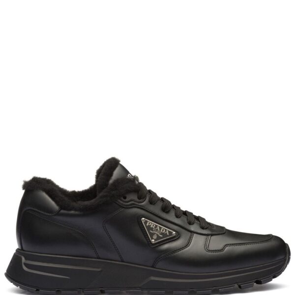 Prada logo leather sneakers
