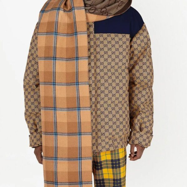 Gucci  GG jacquard reversible checked wool scarf