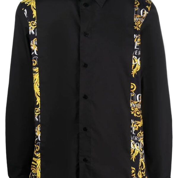 Versace Jeans Couture  baroque-panelled long-sleeve shirt