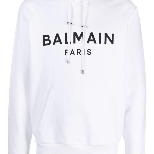 Balmain  logo-print drawstring hoodie