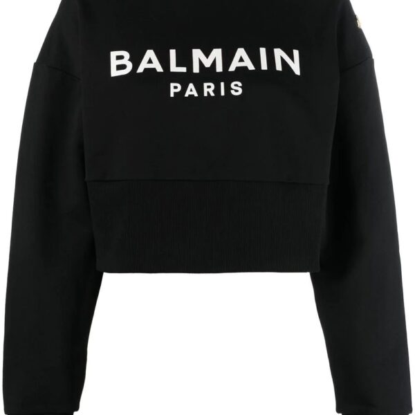 Balmain  logo-print cotton sweatshirt
