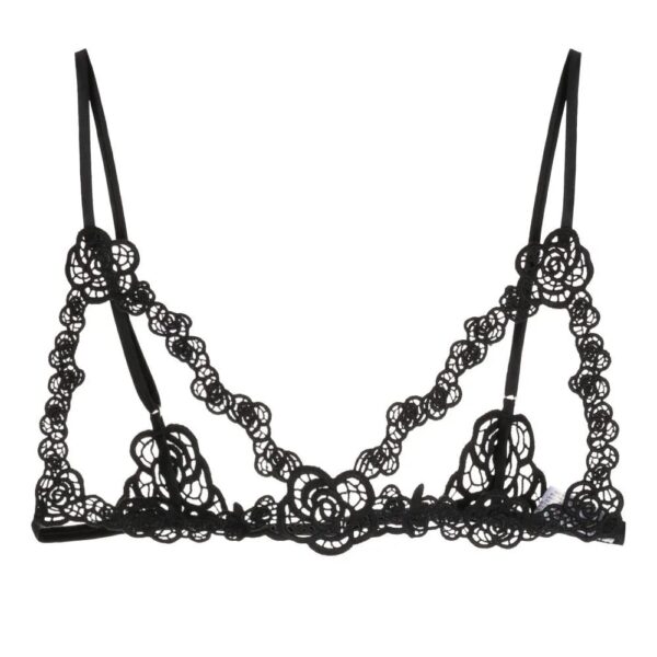 Fleur Du Mal  floral-detail guipure bralette