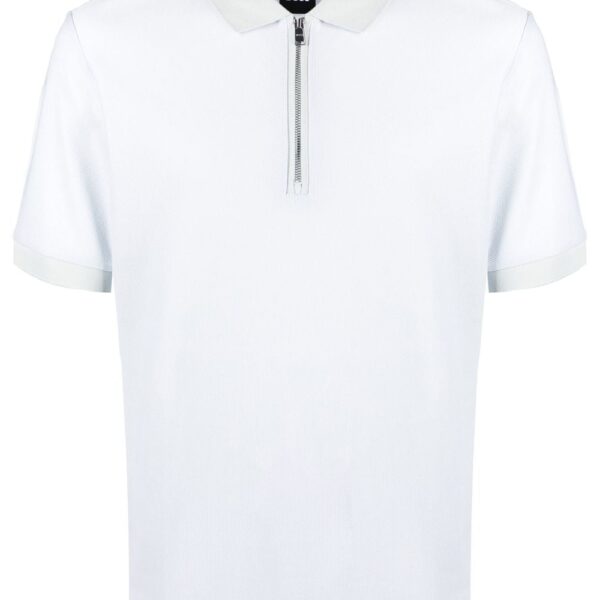 BOSS  zip-up piqué polo shirt