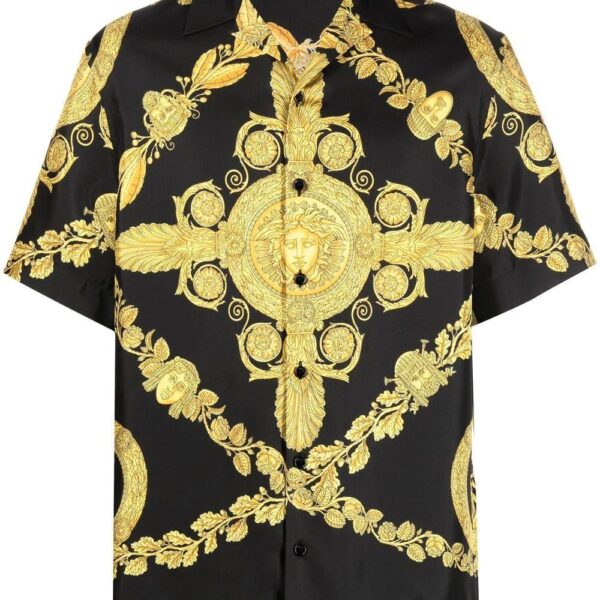 Versace  Greca-print silk shirt