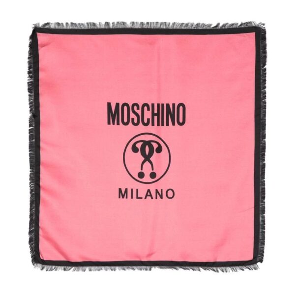 Moschino  logo-print fringed silk foulard