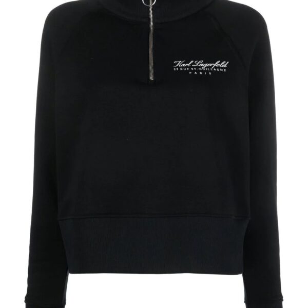 Karl Lagerfeld  logo-print half-zip sweatshirt