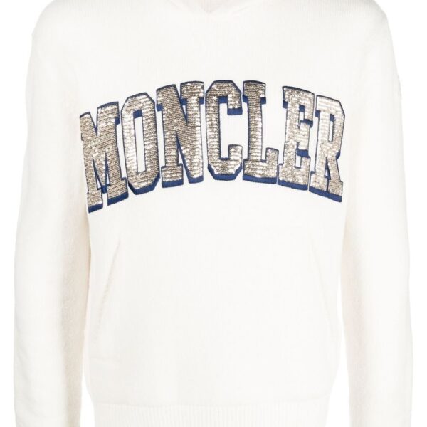 Moncler sequin-logo hoodie