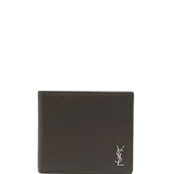 Saint Laurent YSL logo-plaque leather wallet