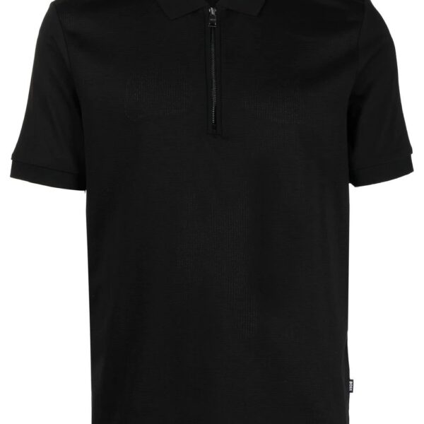 BOSS  zipped-placket cotton polo shirt