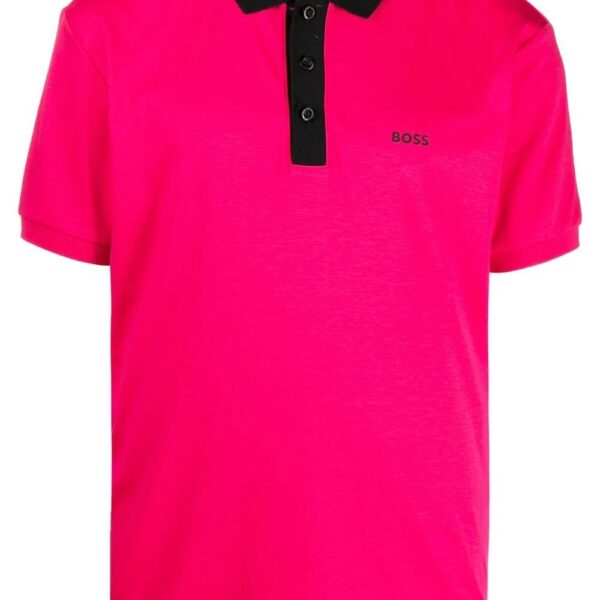 BOSS  contrasting-collar polo shirt