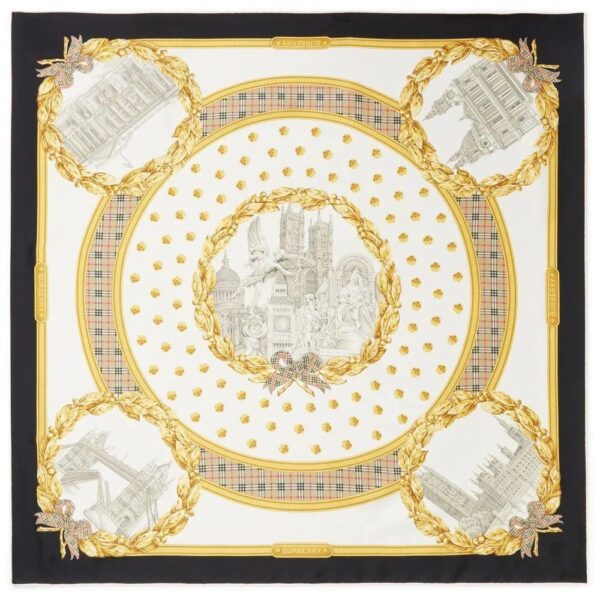 Burberry  monuments-print silk scarf