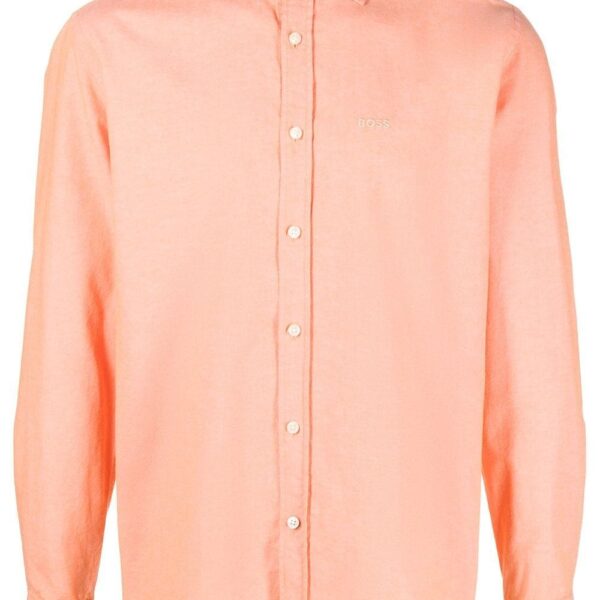 BOSS  embroidered-logo long-sleeve shirt