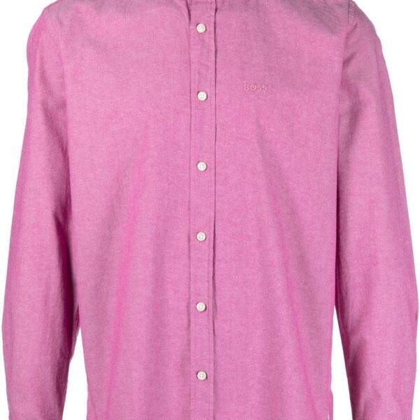 BOSS  embroidered-logo long-sleeve shirt