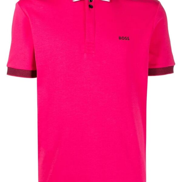 BOSS  contrasting-trim polo shirt