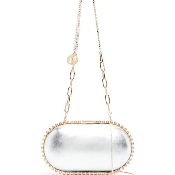 Rosantica  Clio crystal-embellished leather clutch bag