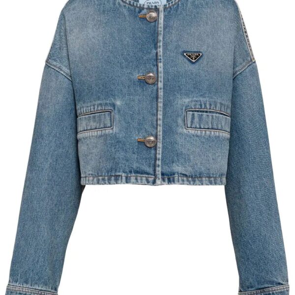 Prada  triangle-logo denim blouson jackett