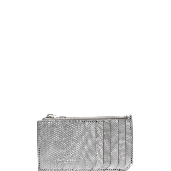 Saint Laurent metallic leather cardholder
