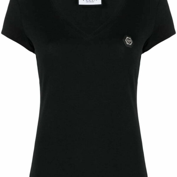Philipp Plein  logo-patch V-neck T-shirt