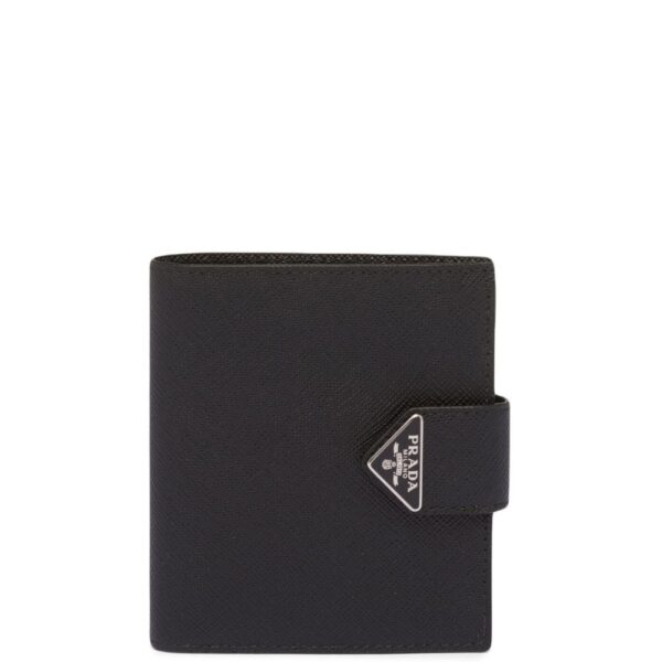 Prada saffiano logo-plaque wallet