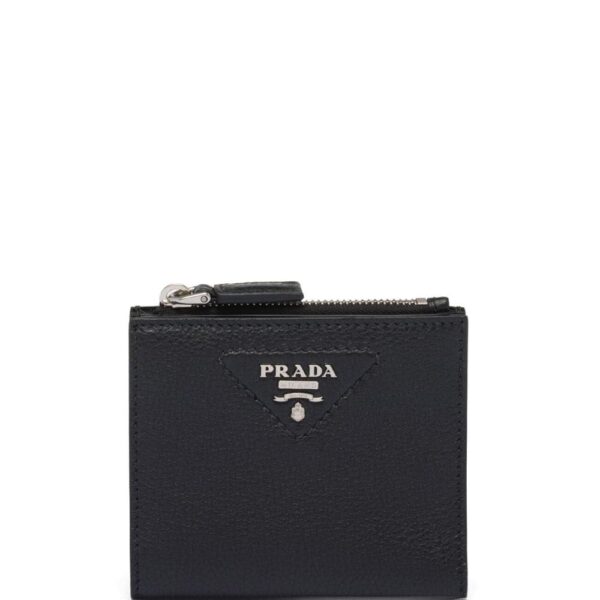 Prada logo-plaque bi-fold wallet