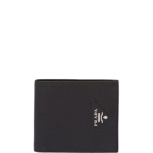Prada logo-plaque bi-fold wallet