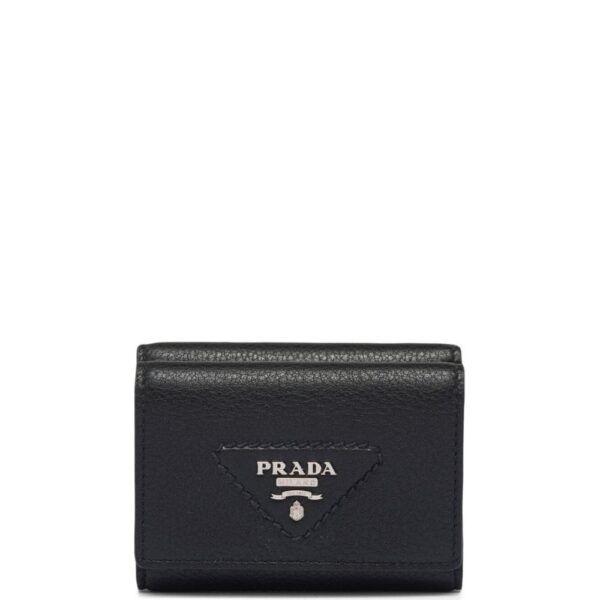 Prada logo-plaque bi-fold wallet
