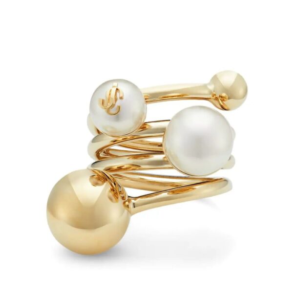 Jimmy Choo  debossed-logo multi-pearl ring