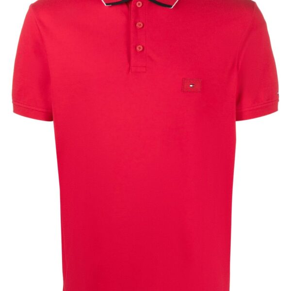 Tommy Hilfiger logo-patch cotton polo shirt