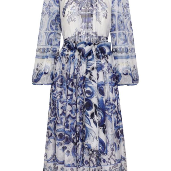 Dolce & Gabbana Majolica-print silk midi dress