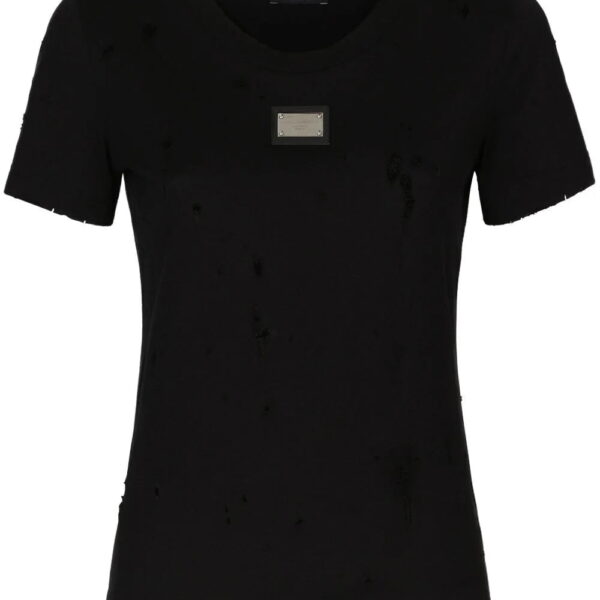 Dolce & Gabbana  distressed-effect logo-plaque T-shirt