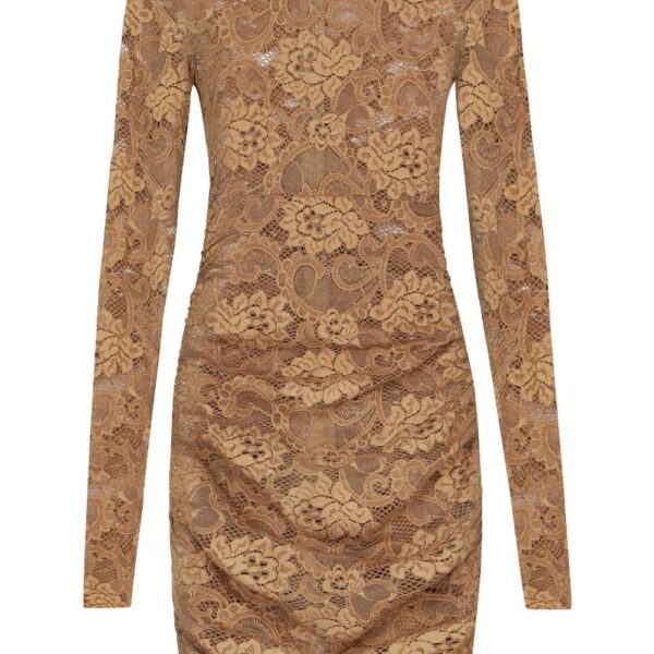 Dolce & Gabbana floral-lace semi-sheer minidress