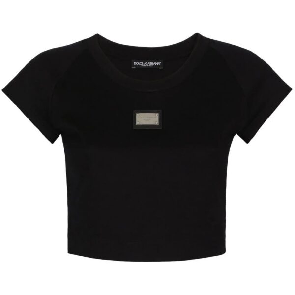 Dolce & Gabbana  logo-plaque cropped T-shirt