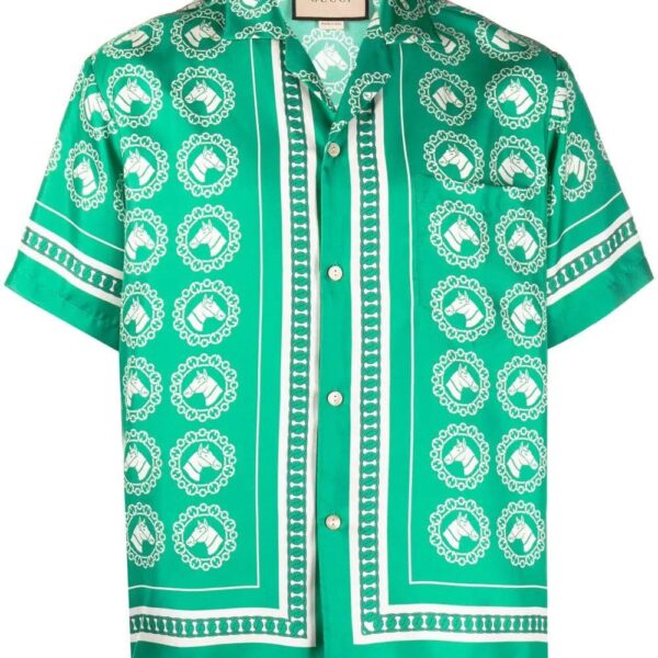 Gucci  graphic-print silk shirt