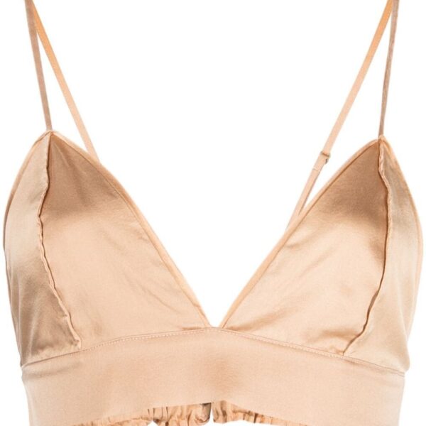 Forte Forte  shimmering-finish seam-detail bralette