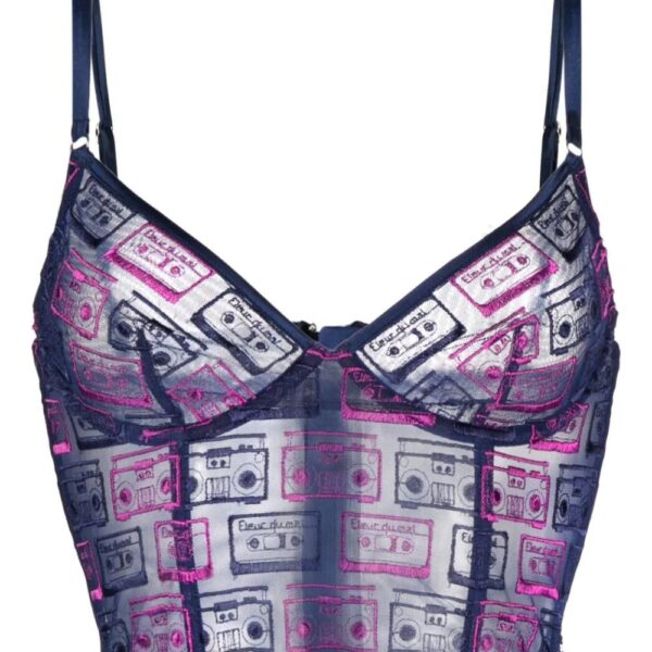Fleur Du Mal  Boombox silk corset bra