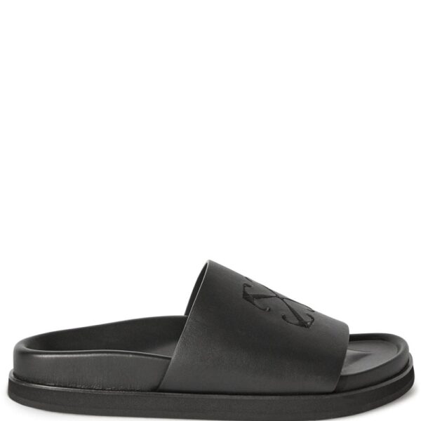Off-White Cloud Arrow-embroidered leather sliders