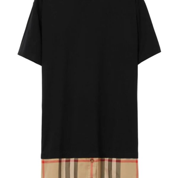 Burberry  check-panel cotton T-shirt dress
